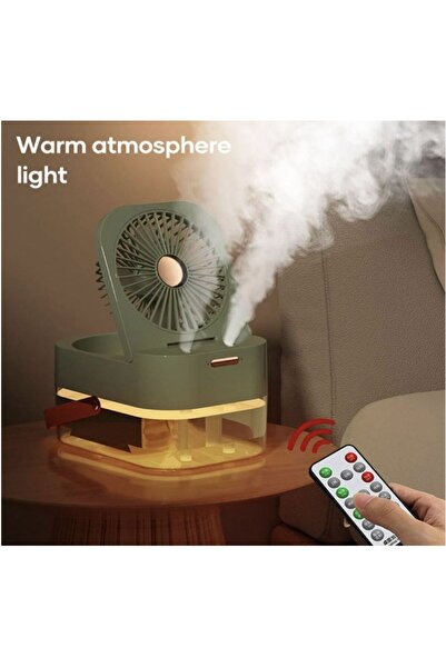 OEM Ventilator portabil cu pulverizare de apă, pulverizare dublă, mini umidificator cu lumină de noapte, răcire cu ceață fină.
