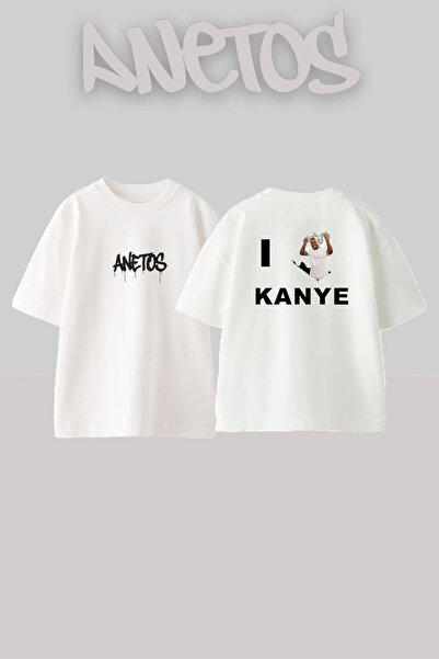 Anetos Kanye West_70 Design Printed Unisex Oversize Fit White Tshirt
