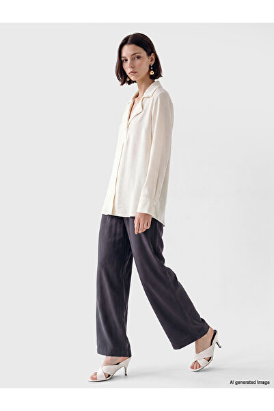 LC Waikiki Trendlucky Women's Wide Leg Pants with Elastic Waist and Differenc...