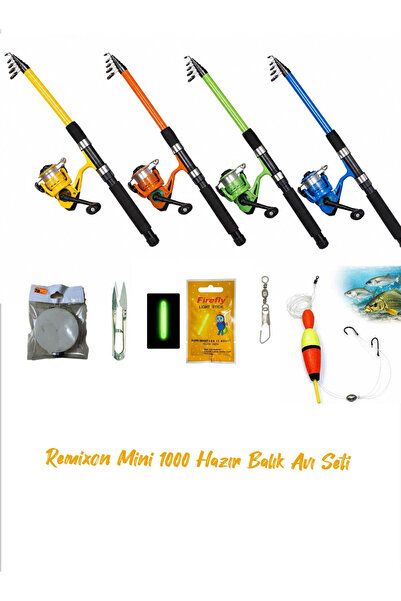 Remixon Mini 1000 Hazır Balık Avı Seti 1.80 m Tele Kamış Misinalı Makara