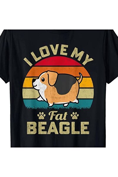 2mcup تي شيرت مطبوع عليه عبارة "I Love My Fat Beagle Dog Funny Saying" مقاس L XL