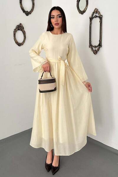 Lady Pixie Lace Detailed Dress with Sleeve Cuffs