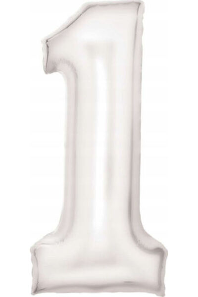 AMSCAN Balon din folie Jumbo Numărul 1 Alb 86cm