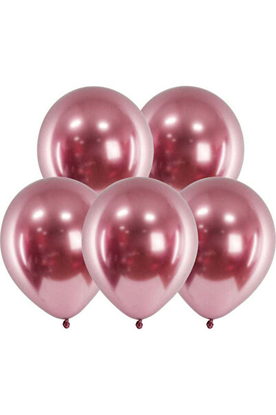 Partydeco Baloane din Latex pentru Petrecere, Lucioase, Roz Auriu, 30 cm, 50 ...