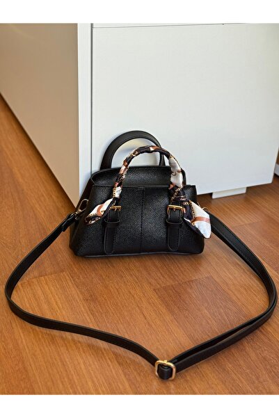 Bagnest Mini Size Women's Hand and Shoulder Bag with Scarf Detail