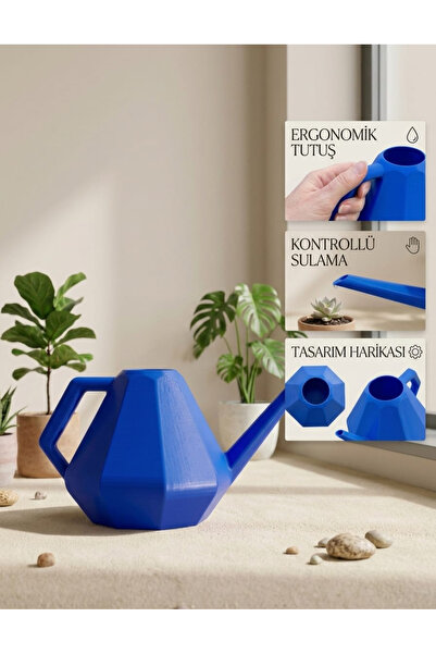 melivo studio Geometrik Tasarım Çok Amaçlı Bitki Sulama Kabı – 3D Baskı Estet...