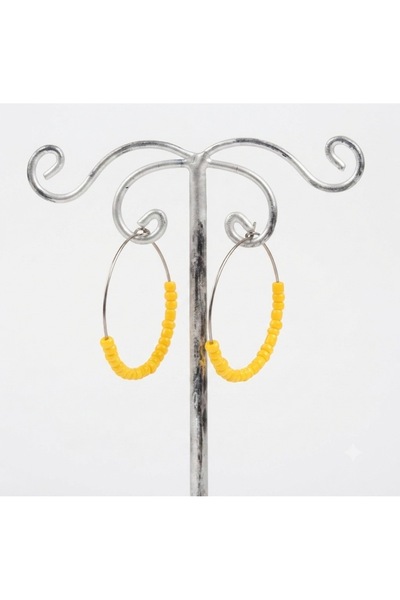 Sfenks. Handmade Purple Beaded Hoop Earrings |   Minimal, Lightweight, and Su...