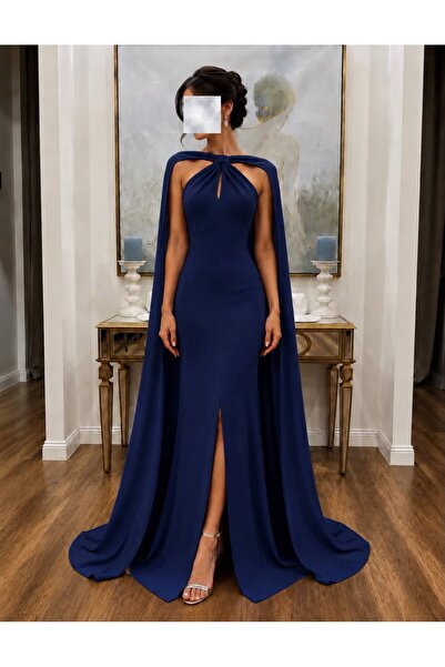 Angelinaa Long Soft Dress Indigo Blue Color