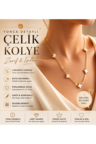 Nior lifestyle Four-Leaf Clover Chain Necklace, Stylish Gift for Women