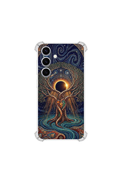 PrintiFy Samsung Galaxy S25 ile Uyumlu Simya Serisi Kozmik Denge Tasarımlı Uv...