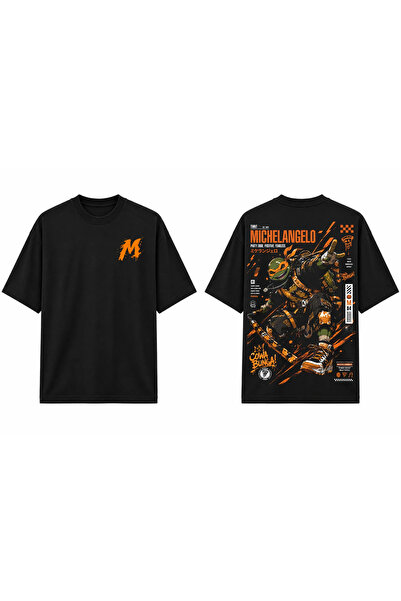 TOMRİS TASARIM Michelangelo Ninja Kaplumbağalar Oversize T-Shirt