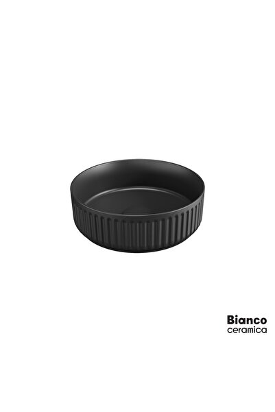 BIANCO CERAMICA Etna-S Επικαθήμενος Νιπτήρας Πορσελάνης Φ36 Black Matt