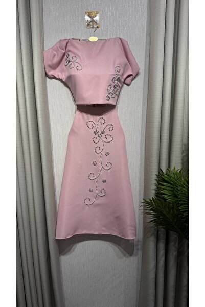 Jood Shiny Embroidery Midi Set