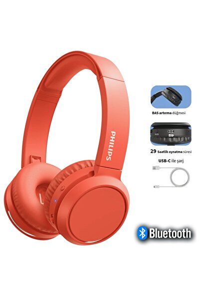 Philips Mikrofonlu Bluetooth 5.0 Kulak Üstü Kulaklık 29 Saat Pil Hızlı Şarj K...