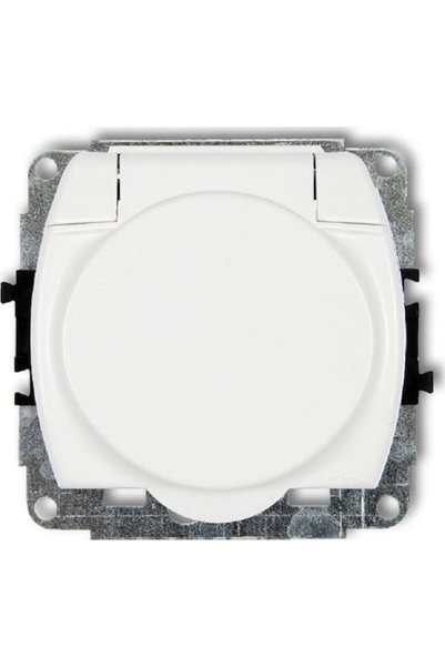 KARLIK Priză de alimentare cu o singură perete, impermeabilă, albă