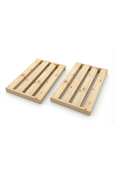 REN WOOD 2'li Masif Ahşap Raf Tablası Doğal Çam Raf Paneli 80 cm
