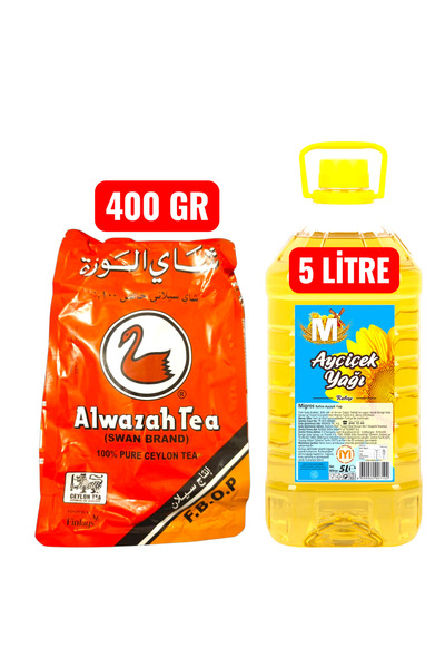 Migros SIVI AYÇİÇEK YAĞI 5 LİTRE + ALWAZAH SEYLAN ÇAY 400 GR