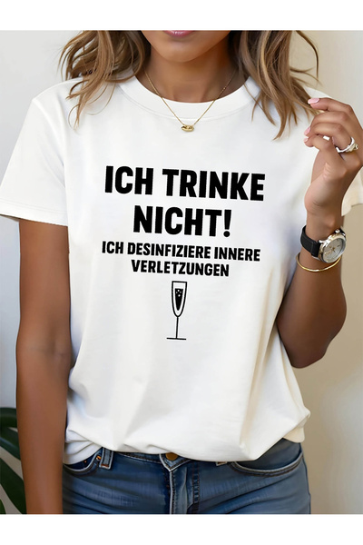 BASEPULSE German Text 'I DO NOT DRINK! I DISINFECT INTERNAL INJURIES' Printed...