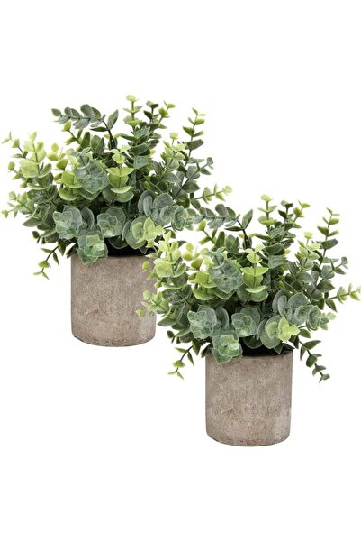 Arabest Artificial Potted Plant, Mini Faux Eucalyptus Boxwood Rosemary Herb, ...
