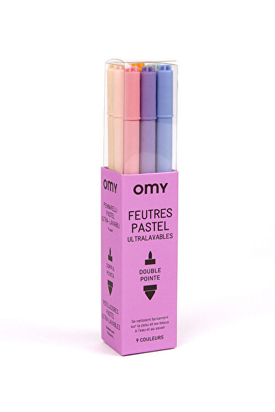 OMY Double-Ended Pastel Felt-Tip Pens - 9 Pieces
