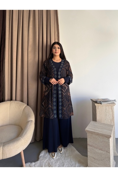 Missrosemoon Yeni Sezon Tesettür 3’lü Takım – Taş detaylı, Tunik ve Pantolon ...