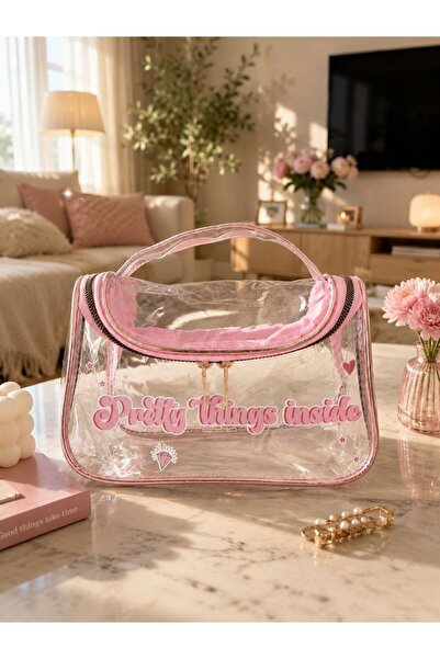 4nio Pretty Things Transparent Makeup & Beach Bag