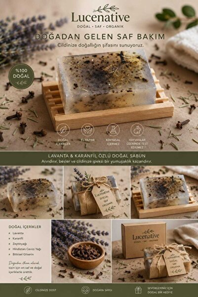 lucenative 100% Natural Ingredients Handmade Rosemary & Clove Soap Inhibits t...