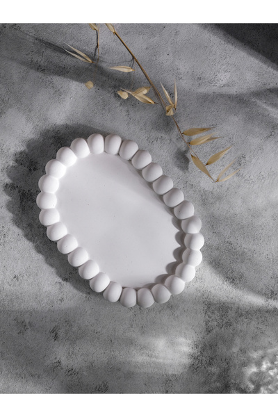 X ATÖLYE Bubble Oval Dekoratif Takı Tabağı / Çekim Standı / Obje (17cm)