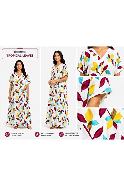 AYOUSH Women's Summer Robe, Half-Sleeve, Cool Cotton and Rayon Blend, Soft an...