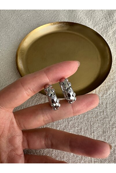ringbox Silver Color Round Multi-Stone Earrings