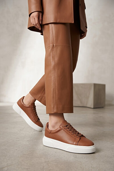 SOLMAZ Tmmy Taba Genuine Leather Sneaker Shoes