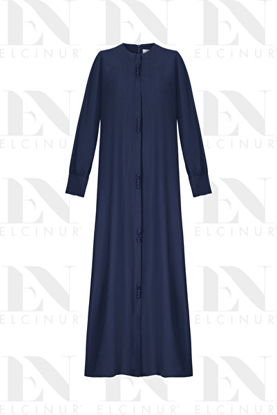 ELÇİNUR 26259 Decorative Button Detailed Pocketed Dress