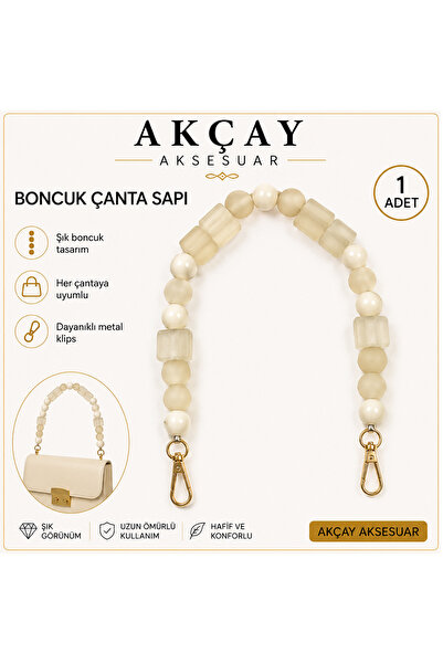 Akçay Aksesuar حقيبة أكريليك سابي بلون كريمي مصقول
