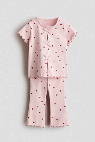 H&M 2 Parçalı Pamuklu ve Ribanalı Set