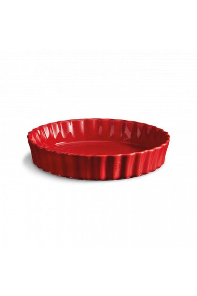 Emile Henry Tart-Börek-Flan Kabı Yuvarlak 32 cm Kırmızı/Burgundy