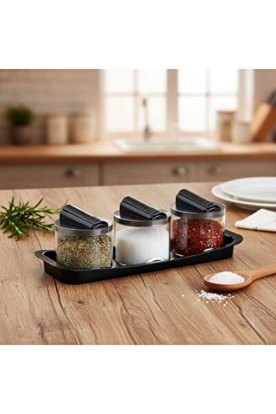 Yıldızan مجموعة توابل فاخرة مكونة من 3 قطع من msa shop - وعاء ملح وفلفل أسود ...