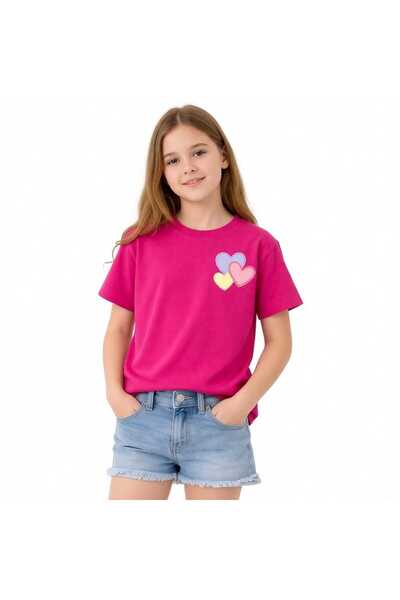 difa kids Girl's Basic T-Shirt Short Sleeve Crew Neck