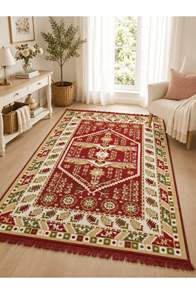 Horecahome Covor tradițional, cu două fețe, dimensiune 120 x 180 cm H&H 307 s