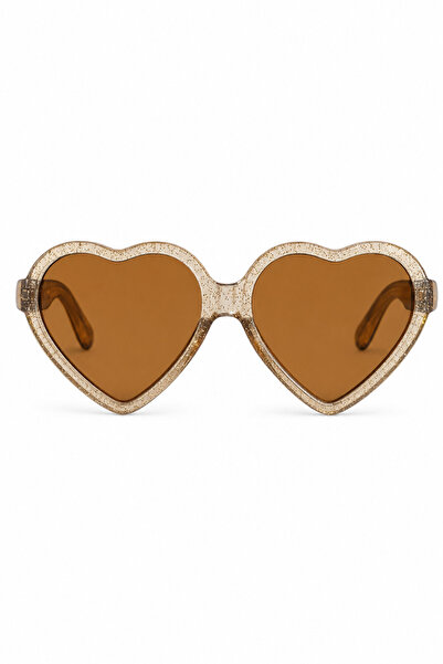 Jack Ferrero Children's Heart Shaped Transparent Glittery Framed Brown Glass ...
