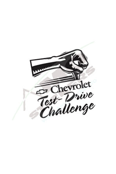 Amo-Stickers Chevrolet Test Drive 25cm Gri inchis