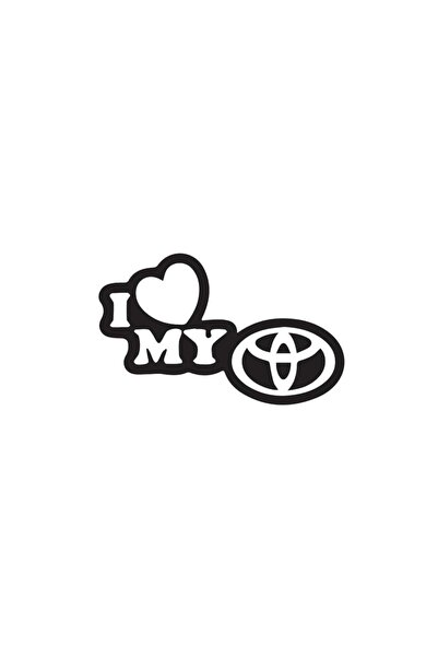 Amo-Stickers Car sticker I love my Toyota 30cm Silver
