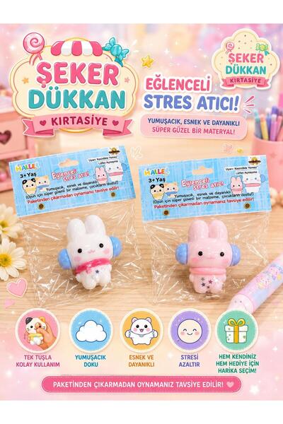 ÖZ KIRTASİYE Tavşan Yapışabilen Sukuşi - Squishy- Muhteşem Hisli Stres Oyunca...