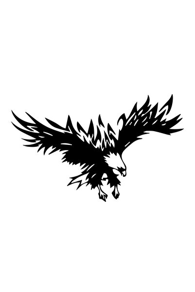 Amo-Stickers Sticker Auto Luneta Vultur 70cm Negru