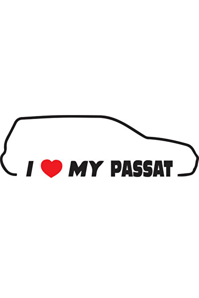 Amo-Stickers Love my PASSAT 25cm Negru