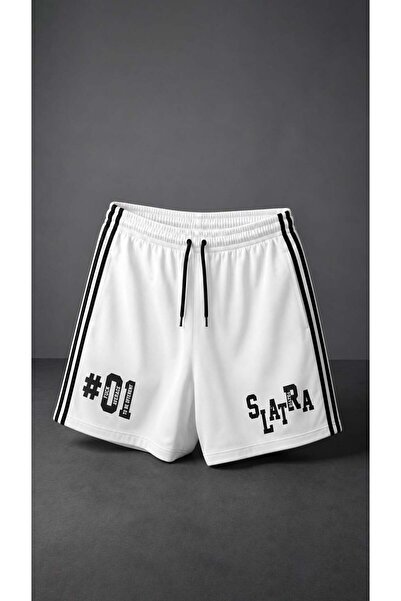 Slatra Men's White  Average Above Knee Shorts