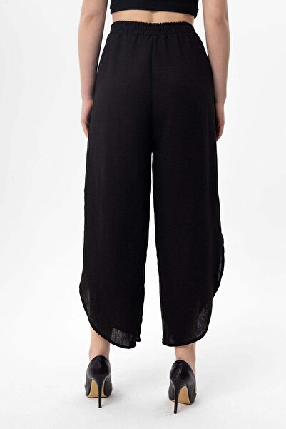 DazzUp Women's Linen Trousers with Slit Detail