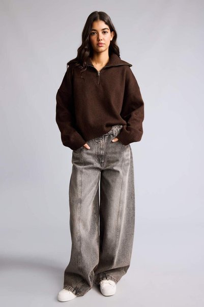 DeFacto Regular Fit Half Zip Turtleneck Sweater H2261Ax26Au