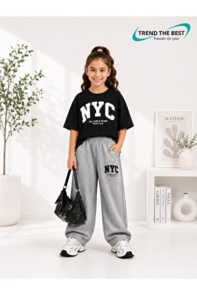 TREND THE BEST Trendin En İyisi Summer Girl Boy Unisex Kids Nyc Printed Gray ...