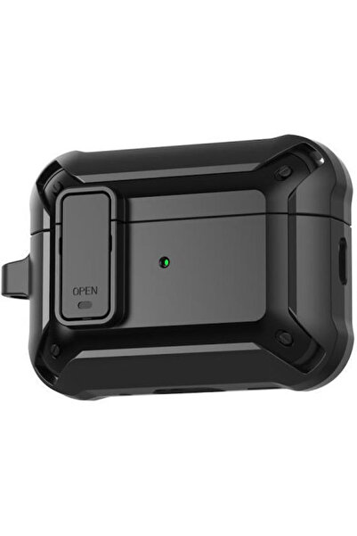 OEM Θήκη Armor με Γάντζο σε Μαύρο χρώμα για Apple AirPods Pro 3