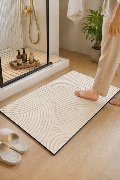 Generic 1Pc Diatom Mud Quick Dry Non Slip Bath Mat Absorbent Waterproof Rubbe...